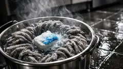 Moppkopf reinigen in 15 Minuten: der Spülmaschinen-Tab-Trick gegen muffigen Geruch